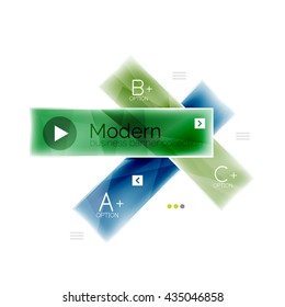 Glossy stripes business infographics. Shiny modern geometric info box banner. Glass style vector illustration template. Abstract background