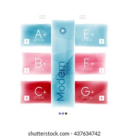 Glossy stripes business infographics. Shiny modern geometric info box banner. Glass style vector illustration template. Abstract background