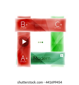 Glossy stripes business infographics. Shiny modern geometric info box banner. Glass style vector illustration template. Abstract background