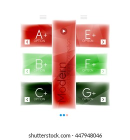 Glossy stripes business infographics. Shiny modern geometric info box banner. Glass style vector illustration template. Abstract background