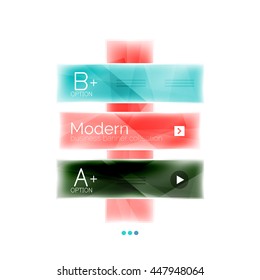 Glossy stripes business infographics. Shiny modern geometric info box banner. Glass style vector illustration template. Abstract background