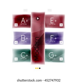 Glossy stripes business infographics. Shiny modern geometric info box banner. Glass style vector illustration template. Abstract background