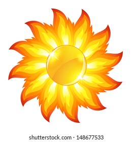 Glossy sun button 
