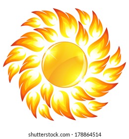 Glossy sun button 