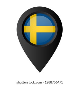 glossy sweden map pointer