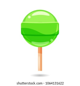 Glossy sweet, lollipop candy, vector, isolated, cartoon style