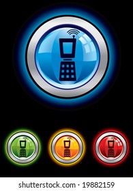 Glossy telephone button from series