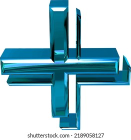 Glossy three-dimensional symbol in blue
