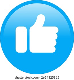 glossy thumbs up icon vector. like, favorite, follow