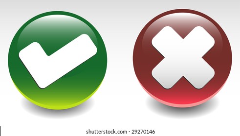 Glossy Tick Cross Sign Buttons Stock Vector (Royalty Free) 29270146 ...