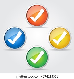 Glossy Tick Mark Button Icon
