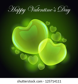 Glossy transparency hearts - illustration