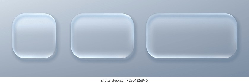 Glossy transparent glass panel with liquid texture and subtle blur effect. Futuristic 3D frame for user interfaces, screens and neon design projects.