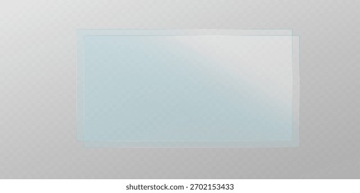 Glossy transparent glass surface texture illustration PNG.