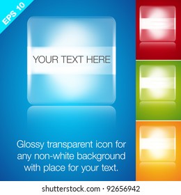 Glossy transparent icon/button.Place for text.