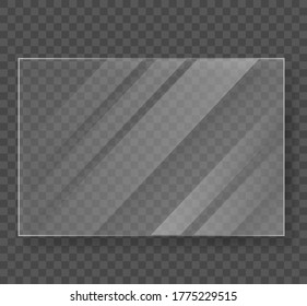Banner vectorial transparente brillante aislado. Marco de transparencia brillante