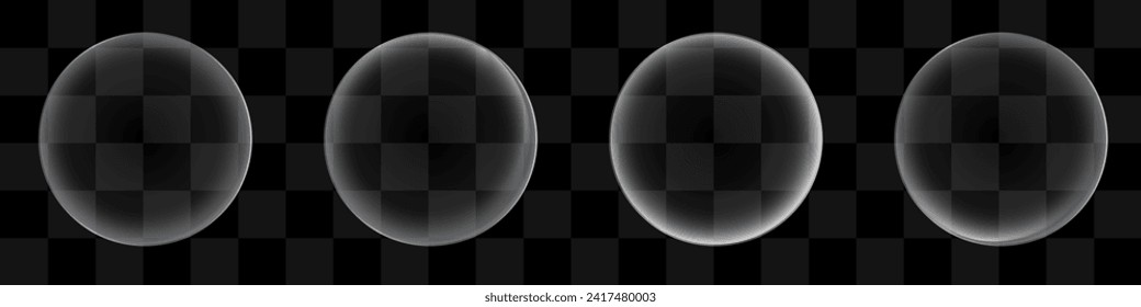 Glossy transparente Vektorglasplatte aus Klarkreisen. Weiße Transparenzkarte aus Glas