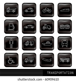 Glossy transportation Icons Set