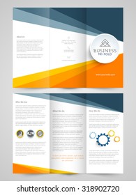 Glossy Trifold Brochure, Template or Flyer design for your Business purpose.