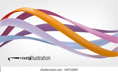 Glossy Twisted Wavy Lines Or Graphic Design