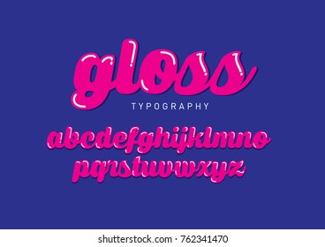 glossy typography design vector