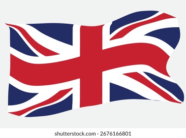 Bandera de Glossy Union Jack de Gran Bretaña. Vector