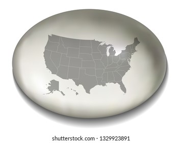 Glossy USA Map 