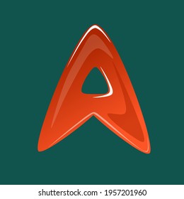 Glossy vector with alphabet letter "A"