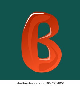 Glossy vector with alphabet letter "B"
