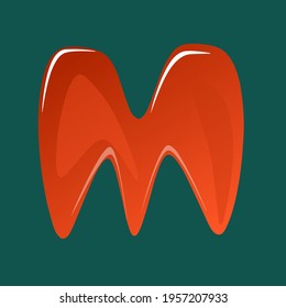 Glossy vector with alphabet letter "M"