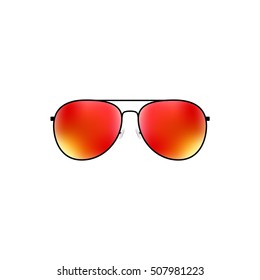 Glossy vector aviator sunglasses holiday summer vacation design