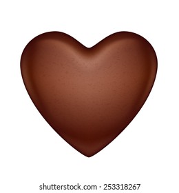 Glossy vector chocolate heart bonbon. Good for Valentine' day design.
