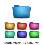 Glossy vector folder icons in different colors