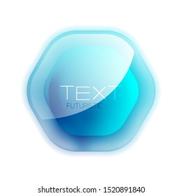 Glossy vector hexagon banner with reflection for business logo abstract design