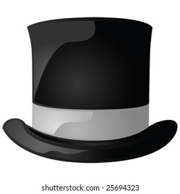 Glossy vector illustration of a black and gray top hat