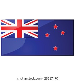 Glossy vector illustration of the flag of New Zealand
