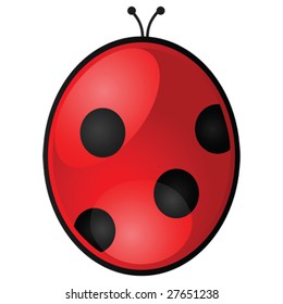 Glossy vector illustration of a red and black ladybug