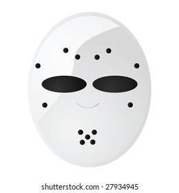 Glossy vector illustration of a vintage hockey goalie mask