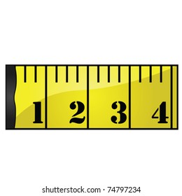 Glossy vector illustration of a yellow measuring tape
