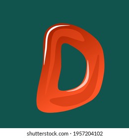 Glossy vector letter of the alphabet "D"