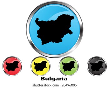 Glossy vector map button of Bulgaria