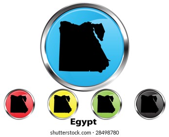 Glossy vector map button of Egypt