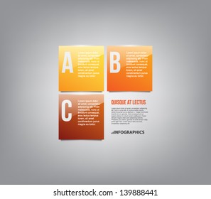 Glossy vector panel / banners with shiny lights for infographics, business design, step presentation, number options, progress design or workflow layout. Plastic style