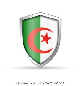 Glossy vector shield icon featuring the national flag of Equatorial Guinea. Ideal for patriotic, cultural, or travel designs. Fully scalable for both print and digital use.