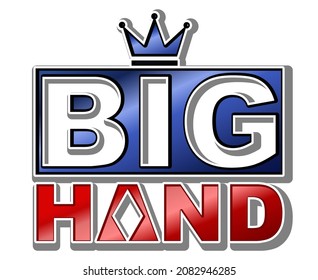 glossy vector sign board theme for poker with the words BIG HAND