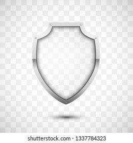 Glossy Vector Transparent Glass Shield, Protection Concept