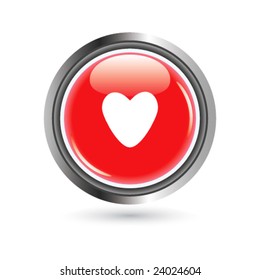 Glossy Vector Valentine Button