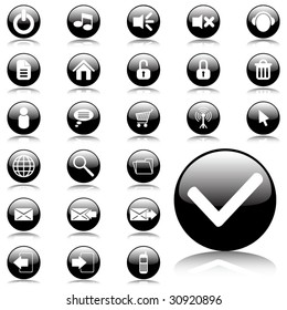 Glossy vector web icon set