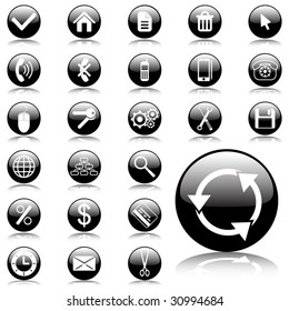 Glossy vector web icon set