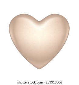 Glossy Vector White Chocolate Heart Bonbon. Good For Valentine' Day Design.